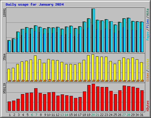 Daily usage for January 2024