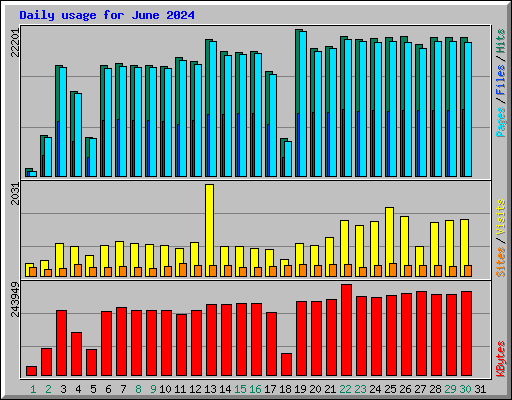 Daily usage for June 2024