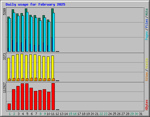 Daily usage for February 2025