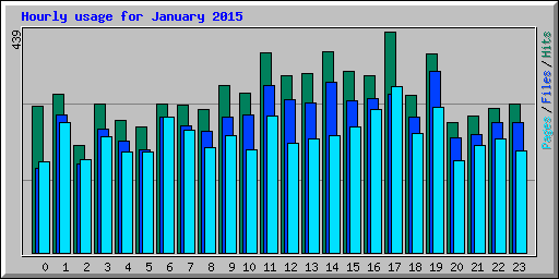 Hourly usage for January 2015