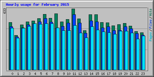 Hourly usage for February 2015