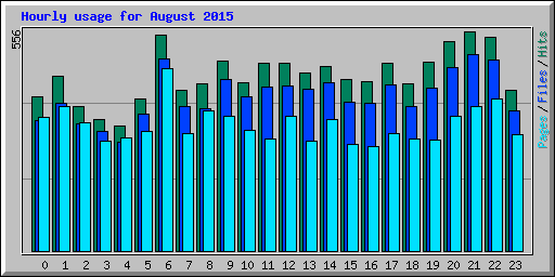 Hourly usage for August 2015