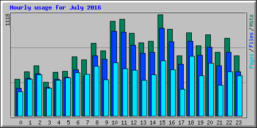 Hourly usage for July 2016