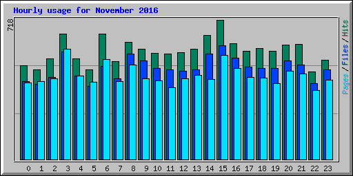 Hourly usage for November 2016