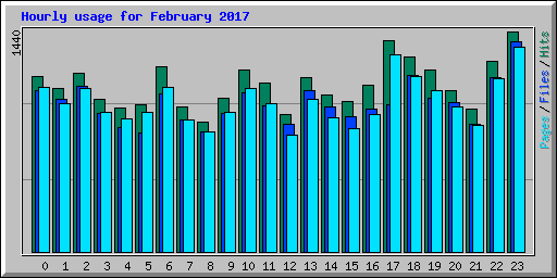 Hourly usage for February 2017