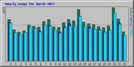 Hourly usage for March 2017