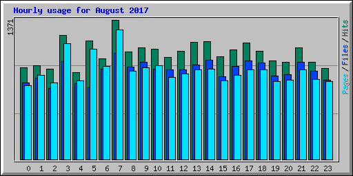 Hourly usage for August 2017