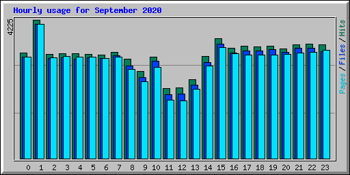 Hourly usage for September 2020