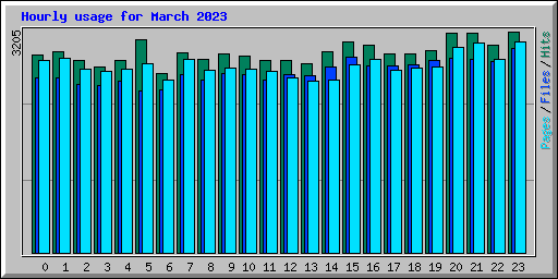 Hourly usage for March 2023