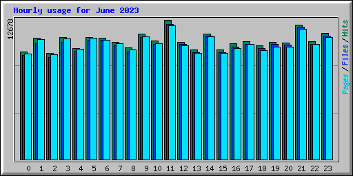 Hourly usage for June 2023