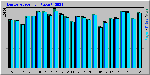 Hourly usage for August 2023