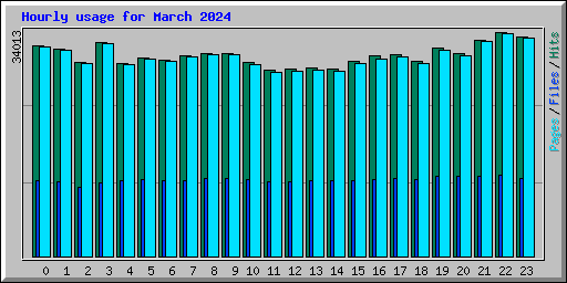 Hourly usage for March 2024